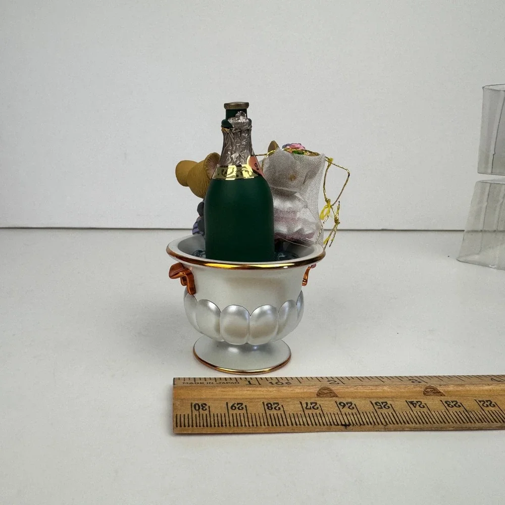 Vtg 2000 Hallmark First Christmas Together Mice Ornament Champagne READ Not Work